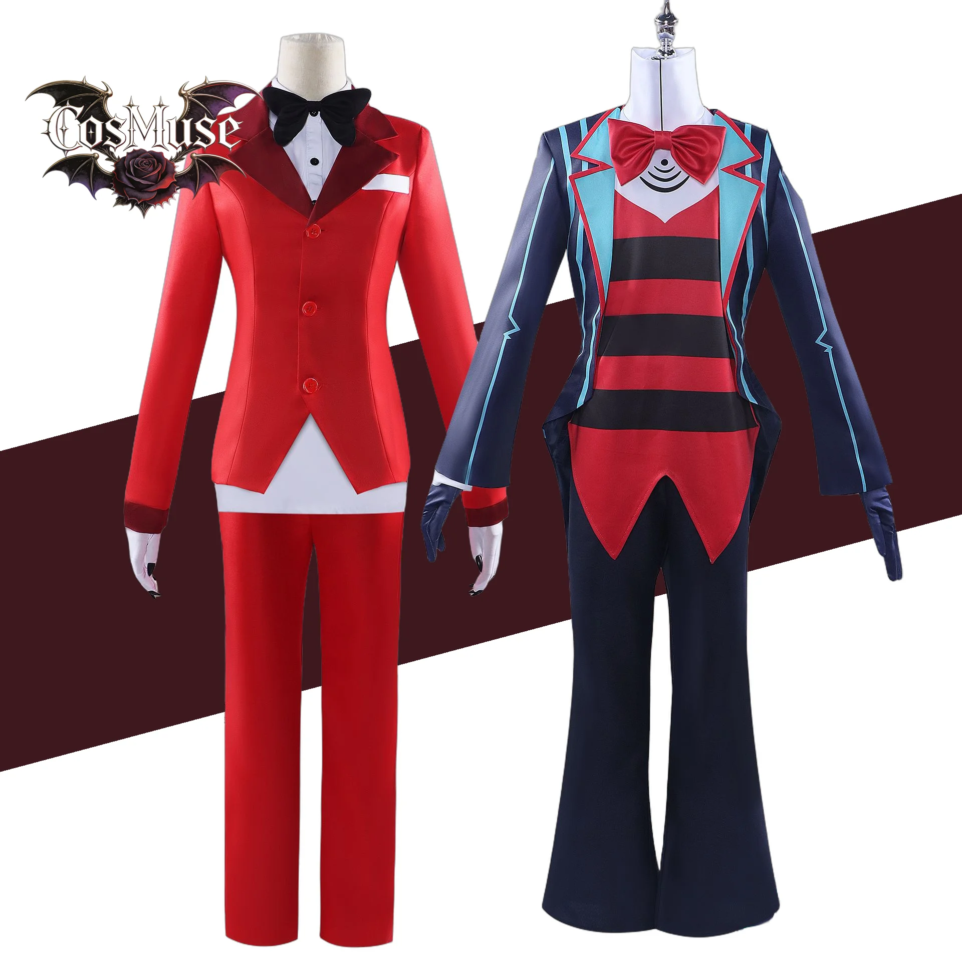 Hazzbin Hotel Cosplay Suits - Vox Alastor Lucifer Charlie Morningstar with Claws Uniform for Men and Women Customizable