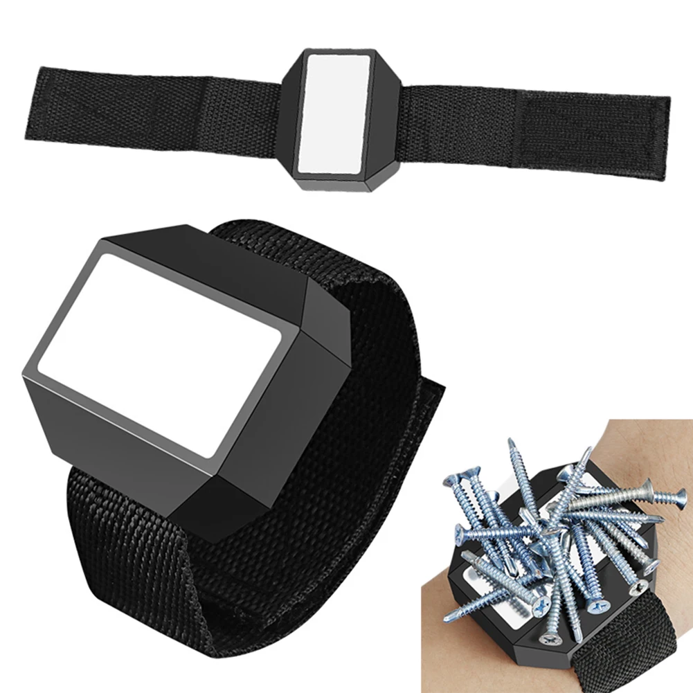 2 Pack Magnetic Wrist Tool Holder With Strong Magnet For Screws Nuts Bits Adjustable Bracelet For Carpenters Electricians DIY