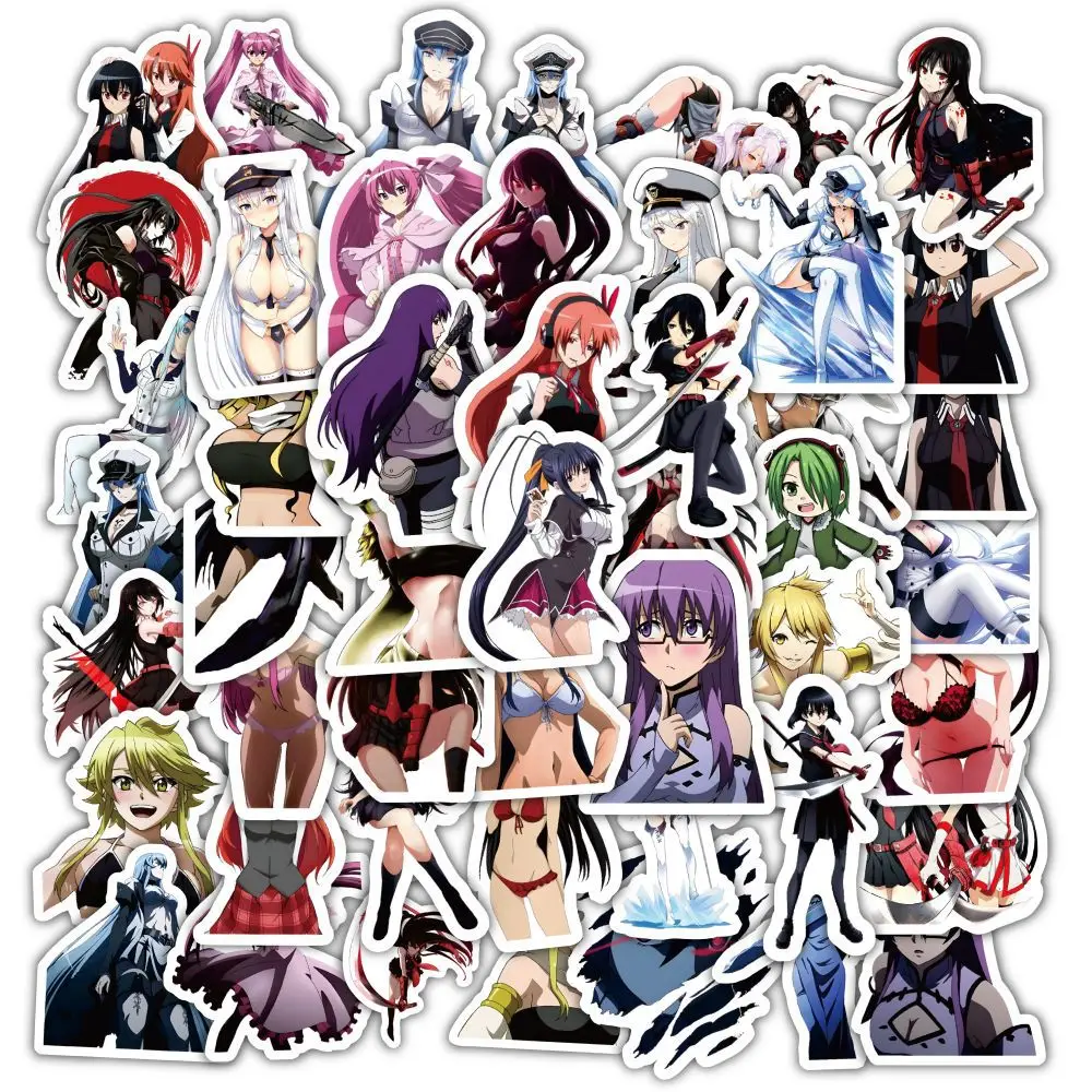 60Pcs Anime Ga KIL Character Akame Kurome Peripheral Graffiti Stickers Cartoon Waterproof Suitcase Phone Case Kid Toy Decoration