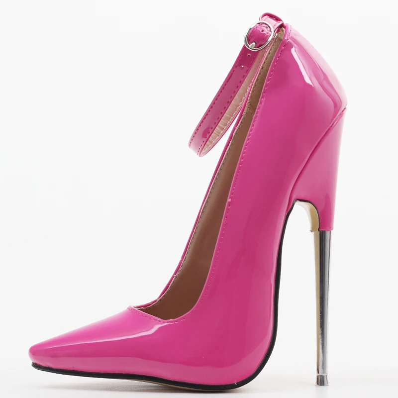 Picture 6: JIALUOWEI 7inch Stiletto Spike Metal High Heel Sharp Toe Ankle Wrap Shoes Size5-15