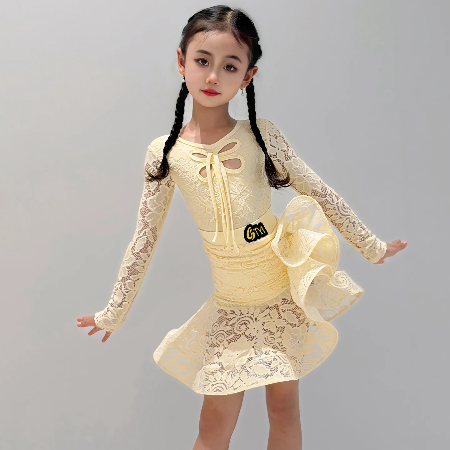

Latin Dance Costume Girls Salsa Latin Dance Dress Girls Ballroom Dance Competition Dresses Skirt Child Latin Practice Dress