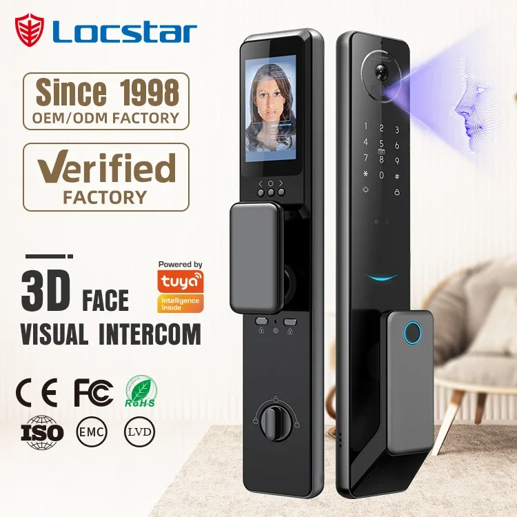 Locstar 3D Face Recognition Digital Keyless Remote WiFi Smart Door Lock From Shenzhen