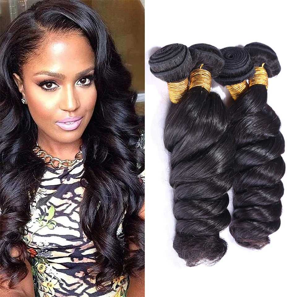 

100% Human Hair Loose Wave Bundles 12A Unprocessed Brazilian Double Weft Weaving Virgin Hair Extensions 8-30 Inch 2/3/4 Bundles