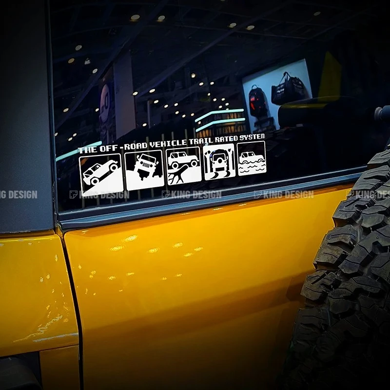 Off Road Trail Rated System Car Stickers 5 Stages Offroad Driving Graphic Waterproof Vinyl Decals Universal for Jeep SUV