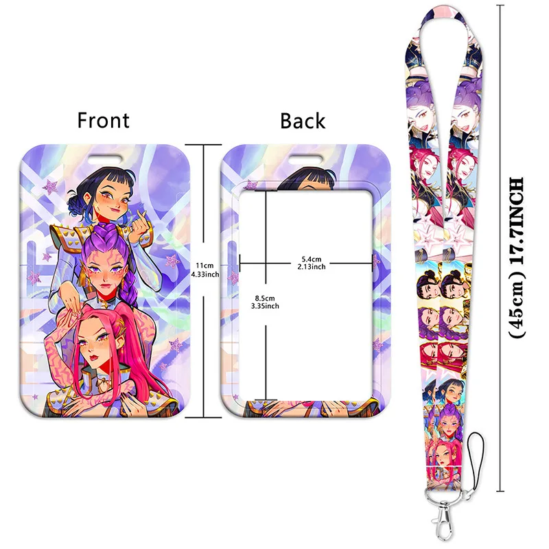 KPop Demon Hunters Cartoon Lanyard met ID-kaarthouder Sleutel Draagriem Coole accessoires Cadeaus voor fans Studenten