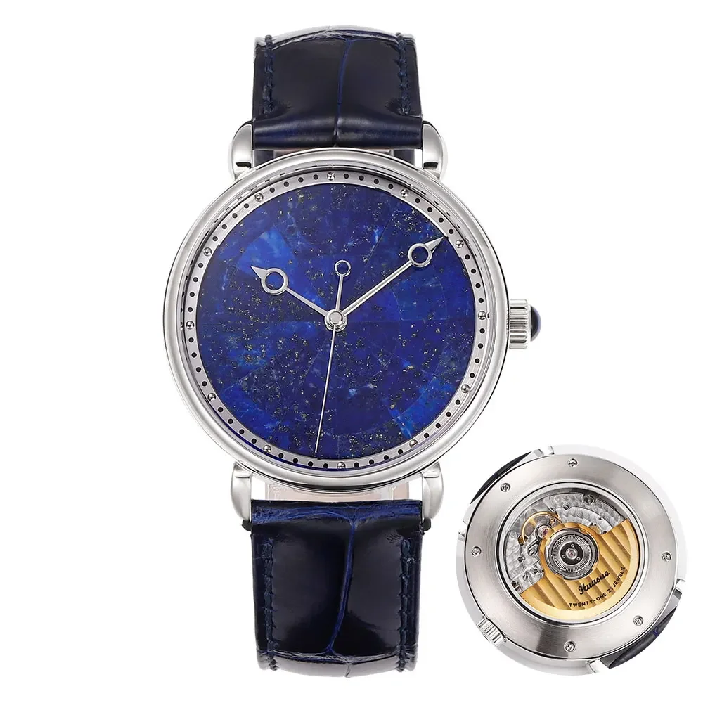 HUASUO 41mm Luxury Natural Men's Watch Swiss Automatic Movement ETA2892 Sapphire Crystal 5Bar Waterproof Watches