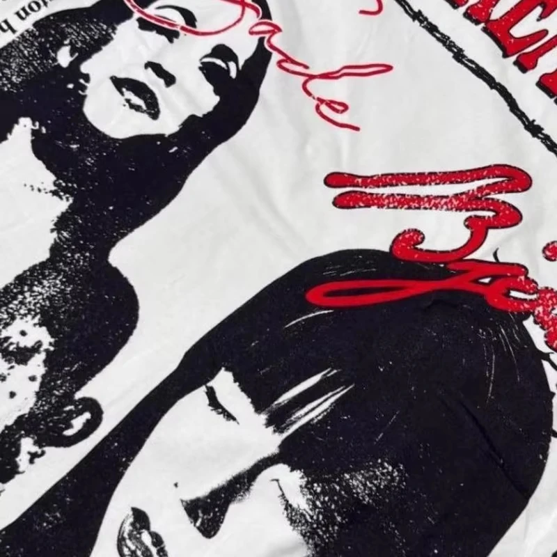 2026 Vale Dreams Tour Pattern T-shirt Pattern Streetwear Y2K High Street Punk American Spring/Summer Men's Vintage Shirt Print