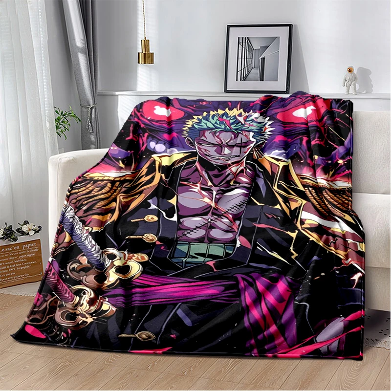 3D One Piece Cartoon Anime Flanell-Decke Weiche Warme Wurfdecke für Schlafzimmer Wohnzimmer Bett Camping Picknick Büro Kinder Geschenk