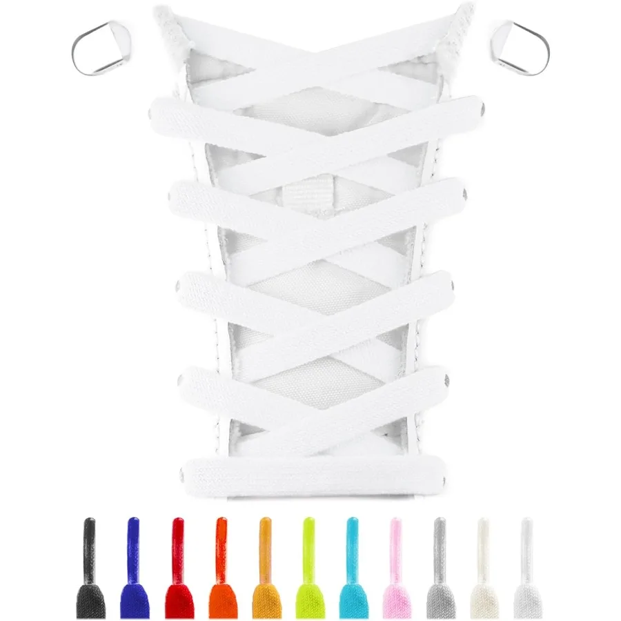 أربطة أحذية مرنة بدون ربطة عنق للبالغين أحذية رياضية 7 مم أوتار بديلة مسطحة قابلة للتمدد بدون ربط #1