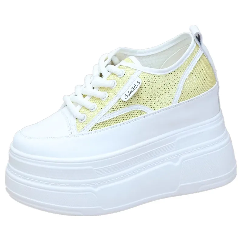 

Массивные кроссовки с воздушной сеткой 10 см, кожаные тапочки, шлепанцы, туфли-лодочки, летние туфли на танкетке на платформе, женские туфли из микрофибры