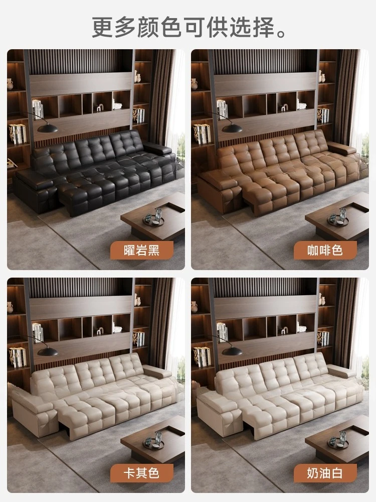 Italian smart retractable electric sofa bed multi-function dual-purpose home theater three people