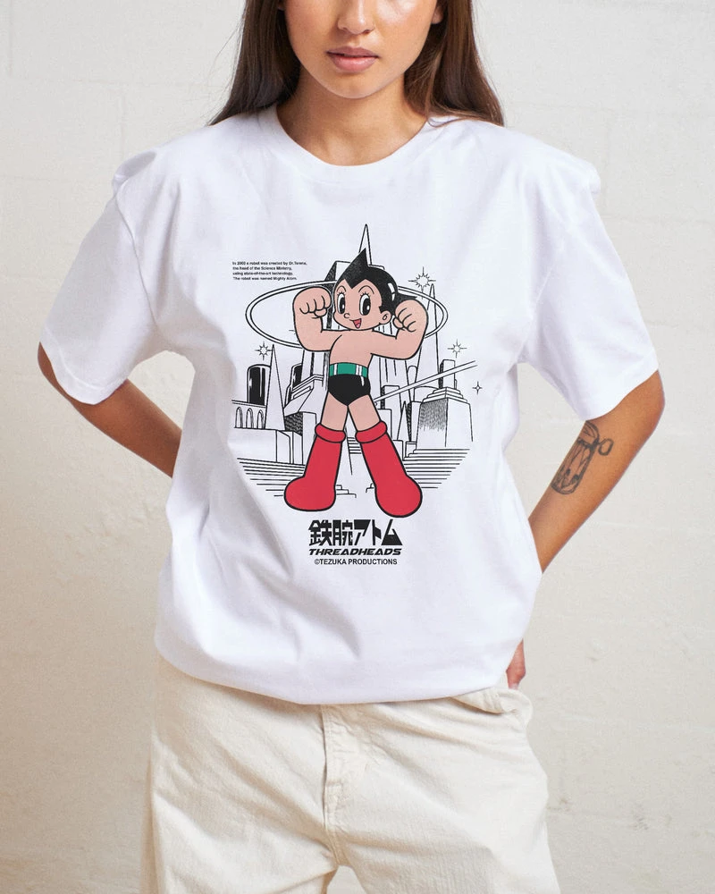Astro Boy Metro City T-Shirt Graphic Cotton Tee Printing High-end Luxury Unisex Style Both of Men and Women