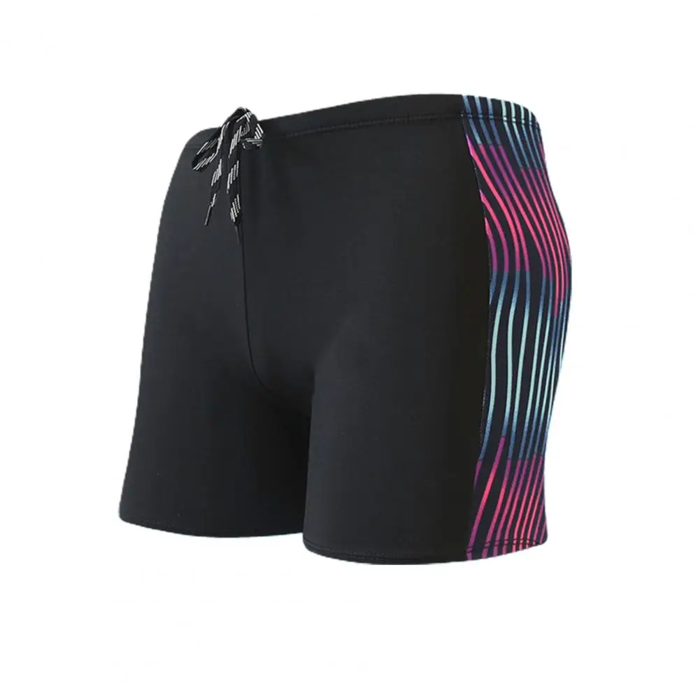 Mala de natação masculina de secagem rápida, maiô slim fit boxer de surf, roupa de banho, contraste de cor, verão