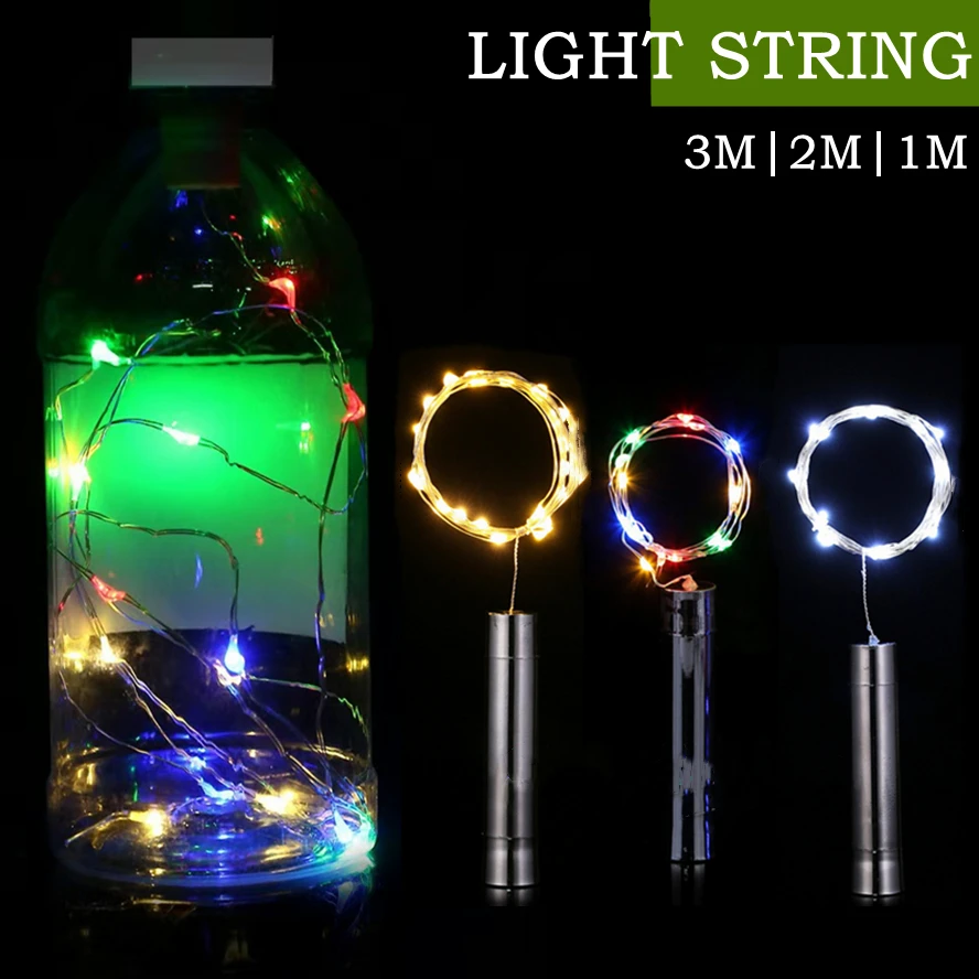 

3/2PCS LED Wine Bottle Cork Starry Light String for Festival Wedding Christmas Decoration Party Decor Copper Wire Night Light