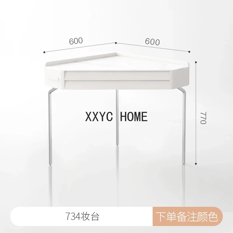 Комод из цельного дерева для спальни, поворотный уголок, простой 60 см, треугольная кремовая каменная плита, шкаф для хранения, мебель