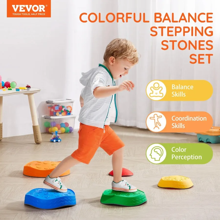 Balance Stepping Stones Sensory Obstacle Course 5 PCS Outdoor Indoor Educational Toy for Toddlers