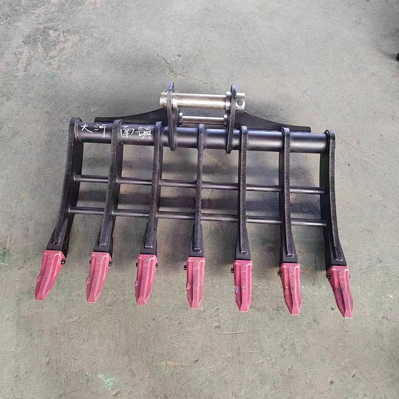 

Excavator accessory, ground turning rake, earth splitter, multi-tooth climbing, grass grabber, wood grabber, sliding accessory