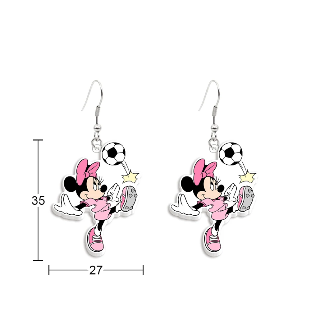 Disney Mickey Minnie Donald Duck Football Pendant Earrings Funny Design Earrings Girl Jewelry Accessories Kids Small Gift