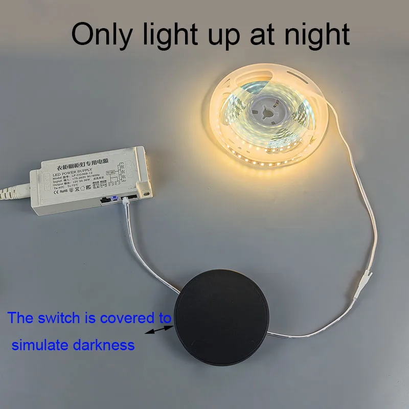 DC3.7-24V Auto On/Off Light Sensor Switch with Dupont Wire, Dual Mode (Day/Night) for Stairs Garage Basement Hallway Lighting,