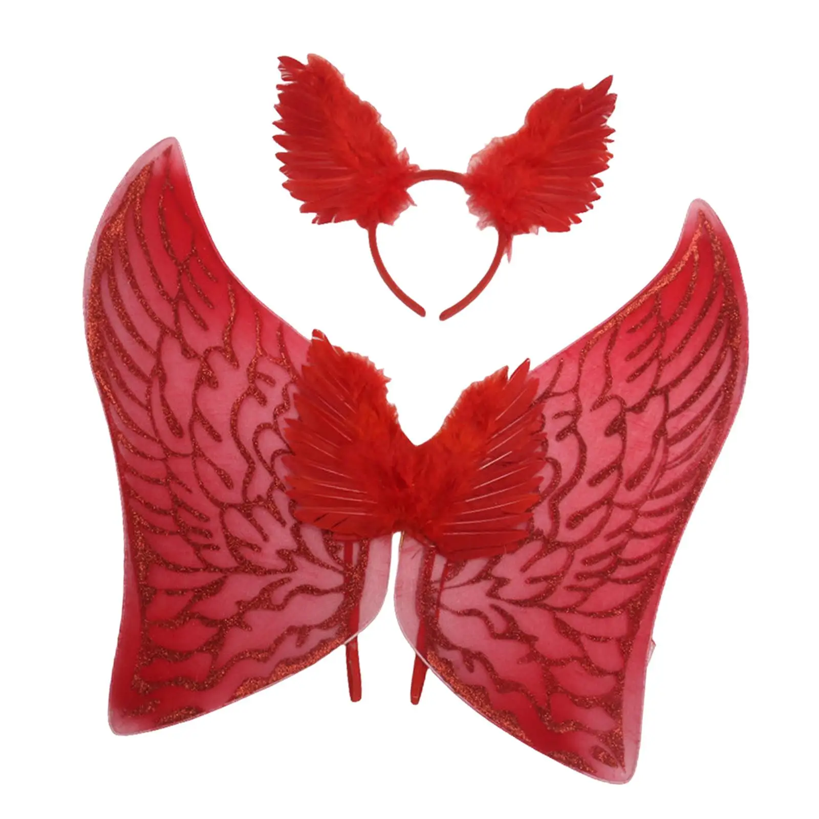 フェザー エンジェル ウィング 大人 子供 プリンセス コスプレ ハロウィン カーニバル パーティー用 レッド