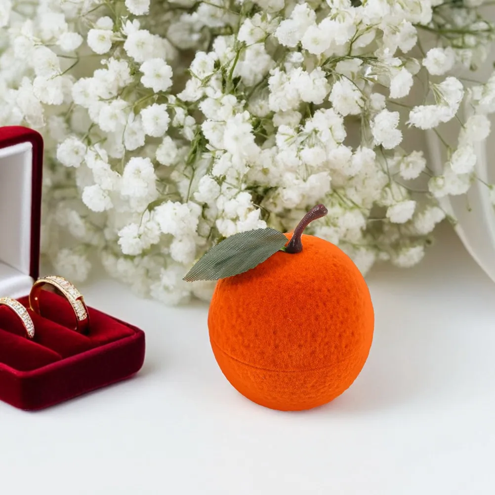 

2Pcs Mini Realistic Orange Fruit Jewelry Box for Rings Earrings Ear Studs Small Cute Storage Case Wedding Ceremony Gift Unique
