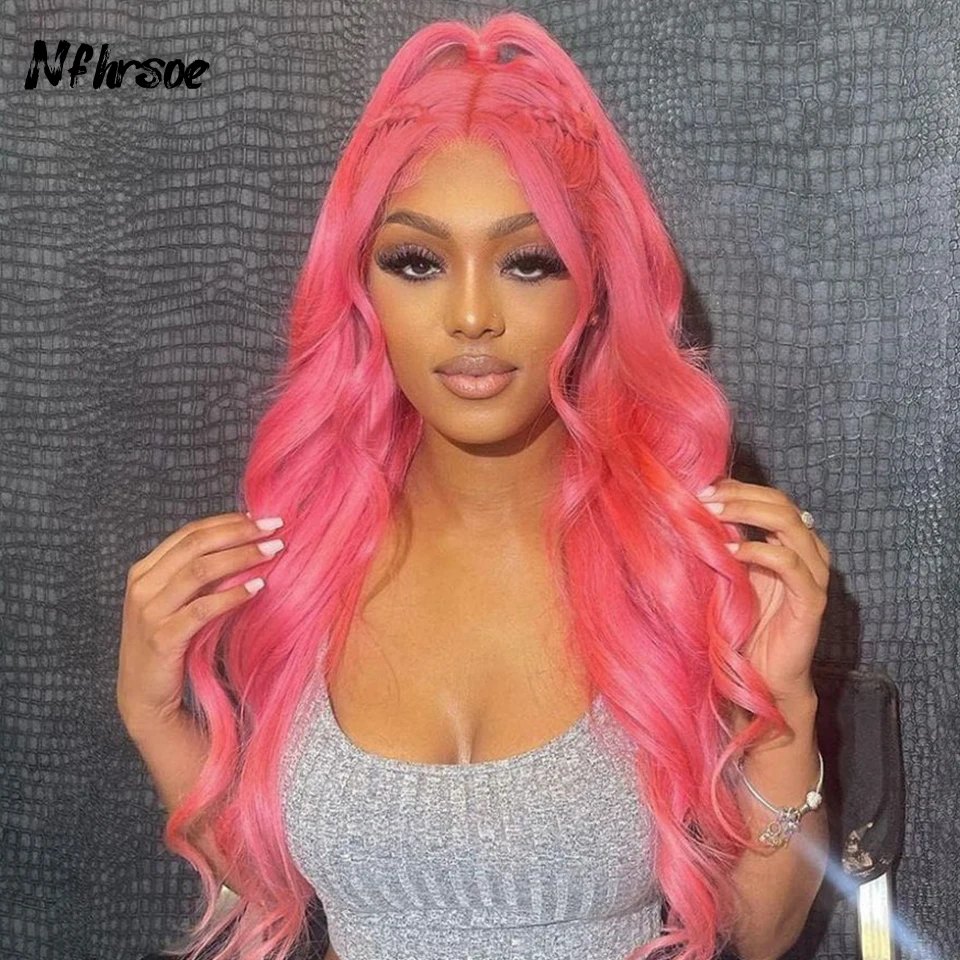 

Highlight Lace Pink Gold Wig 13x4 Transparent Lace Frontal Wig Body Wave Hair For Women Hair Brazilian Human Hair Wigs