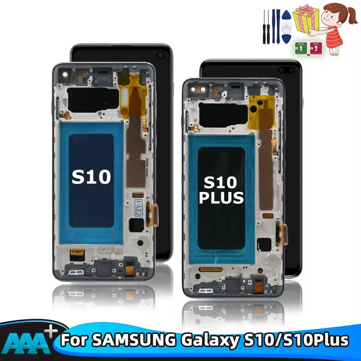 100%TFT Lcd For SAMSUNG Galaxy S10 G973F/DS G973U G973 SM-G973 Display Touch Screen Digitizer Replacement+Service Pack