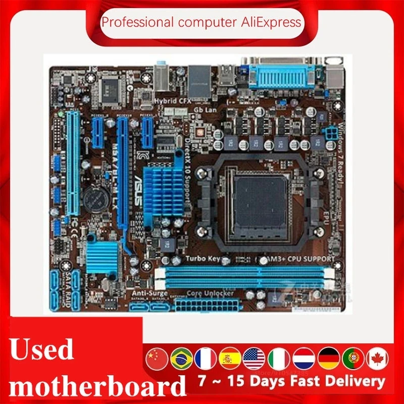 Imagem -04 - para Asus M5a78l-m Lx3 Mais Placa-mãe Soquete Am3 Mais para Amd 760g M5a97 970m fx Original Desktop Mainboard M5a78 Usado