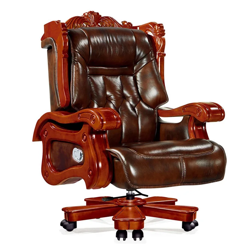 

Элитное офисное кресло руководителя из натуральной кожи с массажем и 10 фиксируемыми колесами