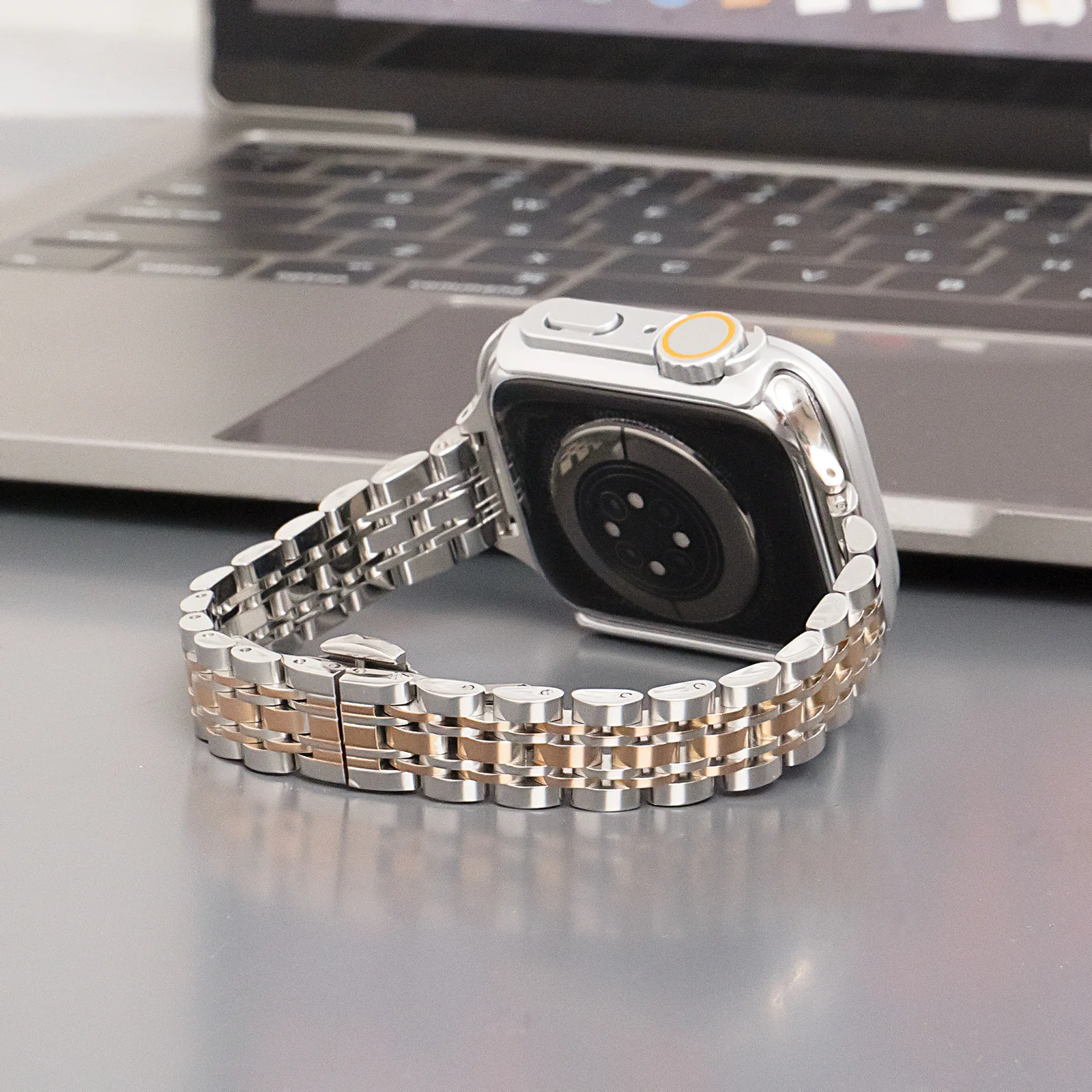 Cinturino in metallo compatibile con Apple Watch Series 11/10/9/8/7/Ultra/SE Bracciale in acciaio inossidabile per Garmin Lily 2 (attivo/classico)