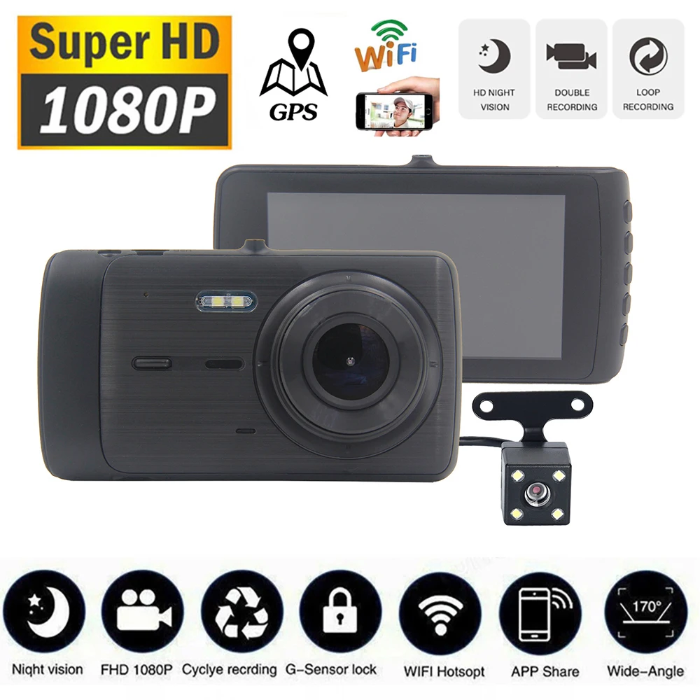 Car DVR WiFi GPS 1080P Dash Cam Vehicle Camera Night Vision Dashcam Car Video Recorder Auto Black Box Car Accessories Rear View