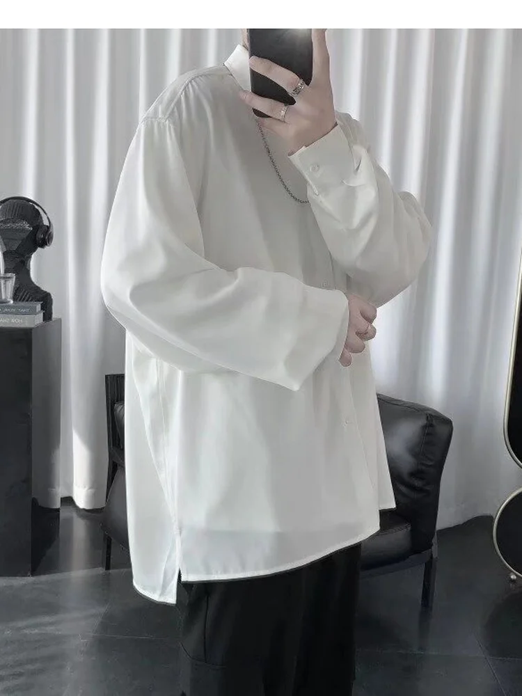 

Loose Men's Long Sve irt k Sle Functional Faion Student Wear Polyester Fiber Youth Trend Autumn Wear Resistant