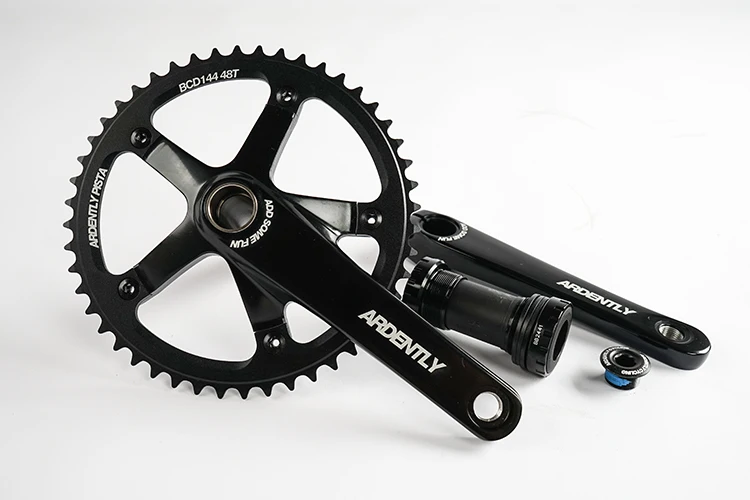 Ardently Fahrrad Hohl Integrierte Kurbelgarnitur FixeGear Kurbel 48T 165mm Spur Single Speed Fahrrad Kurbel Set BCD144mm Alumniun mit BB – Detail 3