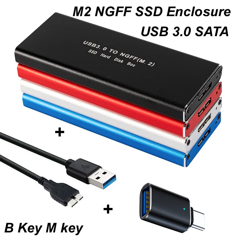 

M2 SSD Enclosure NGFF 10Gbps PCIe SSD Box Enclosure For USB 3.0 3.1 Type c Micro SATA SSD Disk B Key M key 2230/2242/2260/2280