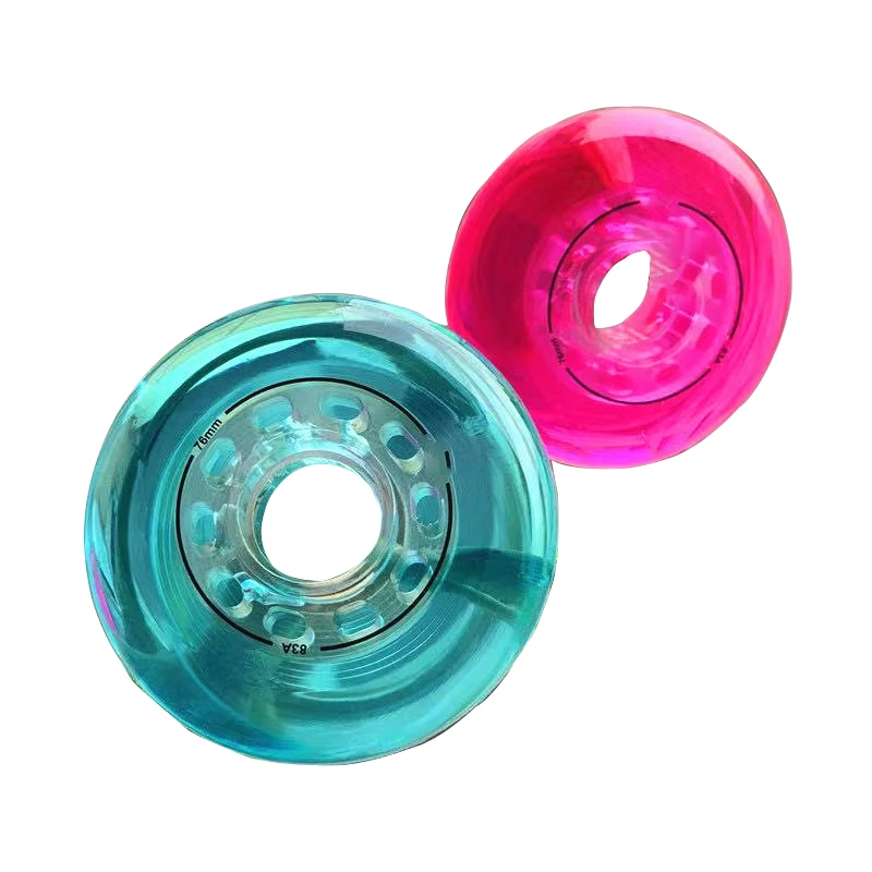 Single Row Roller Skates Rutting Wheel Flash Wheel Wear-resistant PU Material Soft Glue Mute Luminous Crystal Wheel