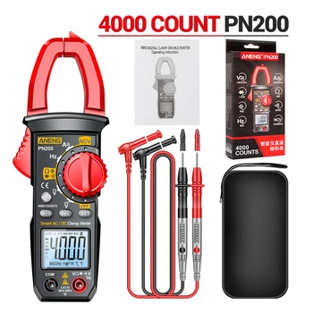 PN200 Digital Clamp Meter DC/AC 600A Current 4000 Counts Multimeter Ammeter Voltmeter Car Hz Capacitance NCV Ohm Tester