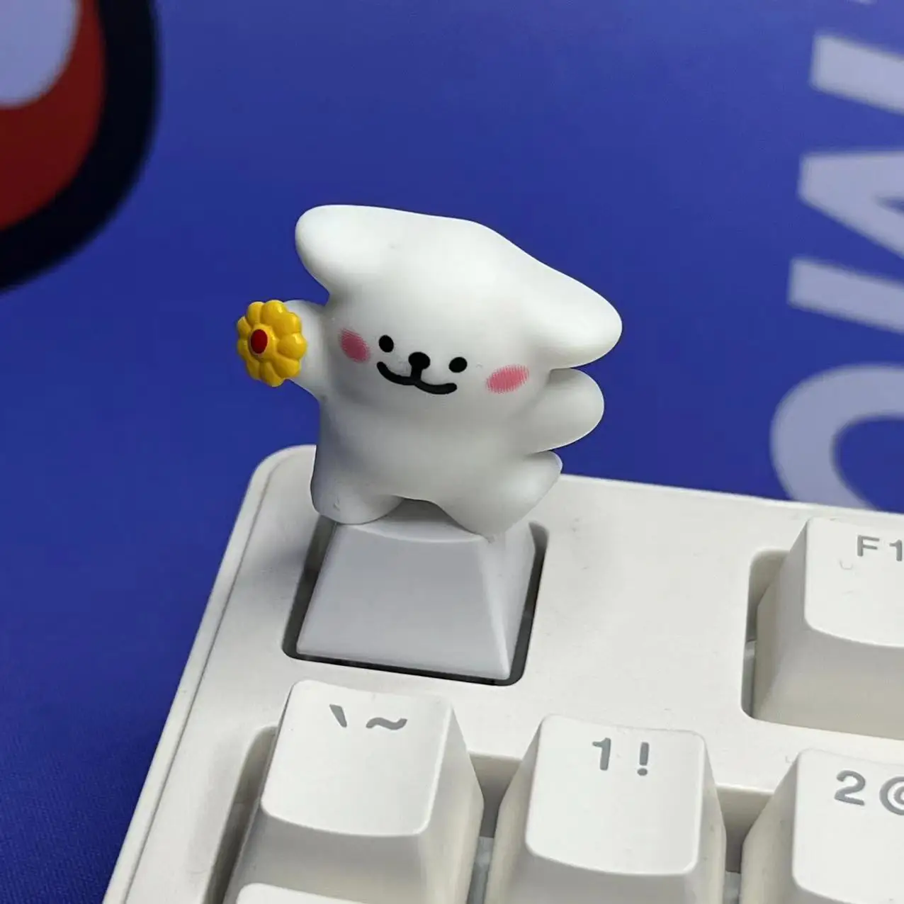 Cartoon Creative Cute Little White Dog Keycap Transparent Cherry MX Switch Game Mechanical Keyboard Love Dog Keycap