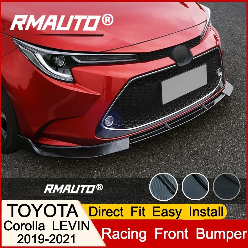 RMAUTO 3Pcs Car Front Bumper Splitter Lip Chin Bumper Diffuser Guard Spoiler For Toyota Corolla LEVIN 2019-2021 Body Styling Kit