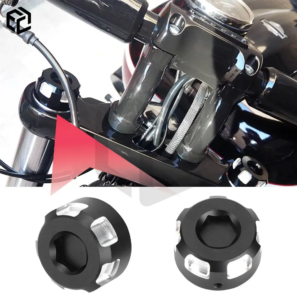 

Motorcycle Upper Connecting Plate Decorative Screw Front Fork Cover For Harley Custom Softail FXBB FXBR FLSL FXST FLHCS