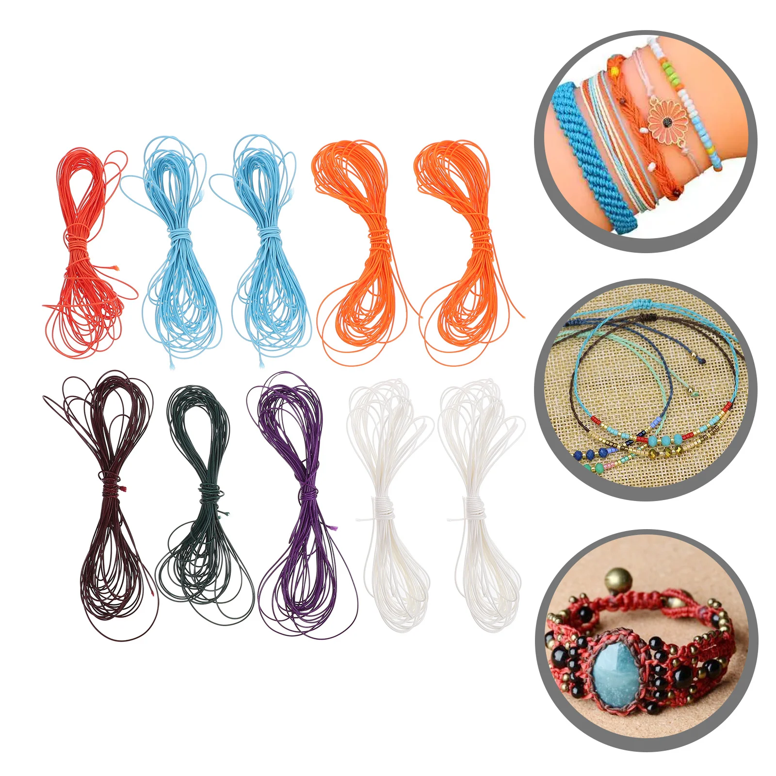 

10 Rolls Hand-Woven Rope Mixed Colors DIY Jewelry Making Bracelet Necklace Wax Rope Supply for Beading Craft