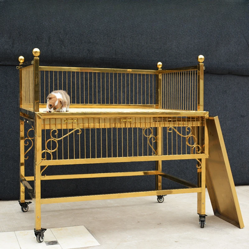 Big cow stainless steel display cage running dog running bed pet store medium small high-grade ca