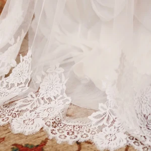 Langer Spitzenschleier für Hochzeit, Brautschleier, Accessoires Schleier, Kathedrale, weiße und Elfenbeinschleier, 3M 12 Hauptverkäufe Mantilha - №5