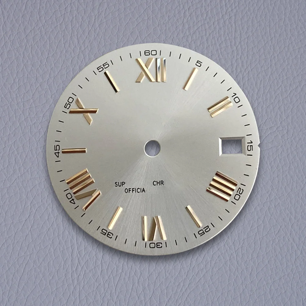 Alta calidad, 28,5mm, logotipo S, esfera romana compatible con movimiento NH35/NH36/4R/7S, esfera de rayos solares, accesorios de modificación de reloj