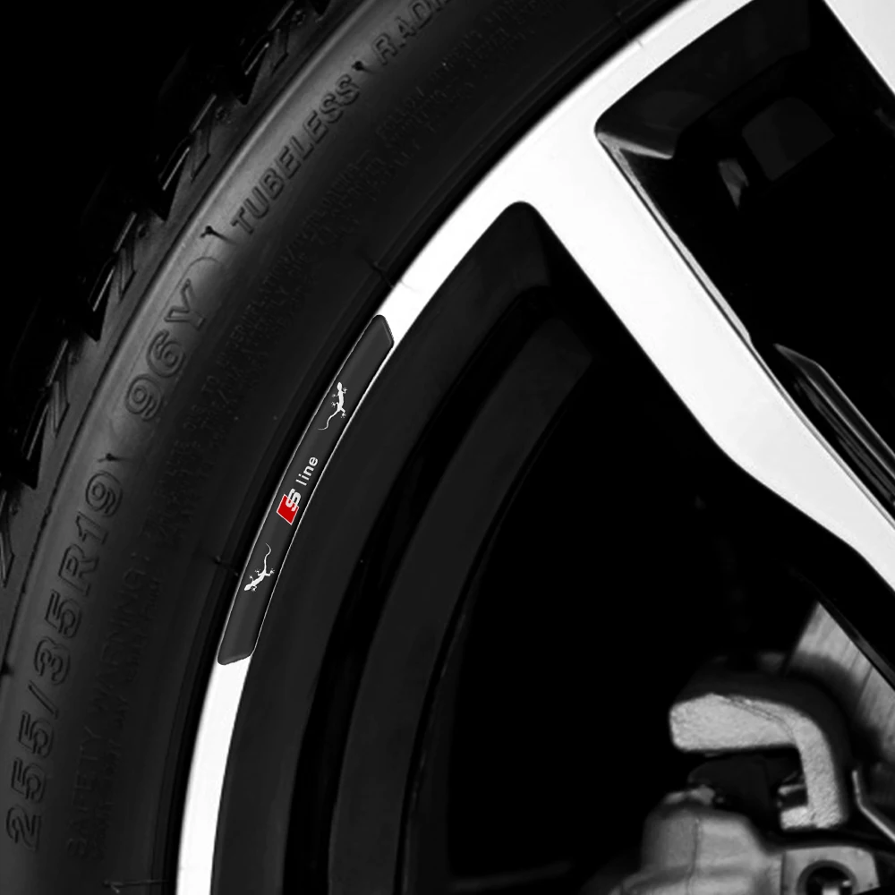 4 Stück Aluminium-Autofelgen-Aufkleber Auto-Umbau-Zubehör für Audi Sline quattro A3 A4 B8 8P 8V A6 C7 A5 Q5 B7 8P 8L 8V B6 – Detail 12