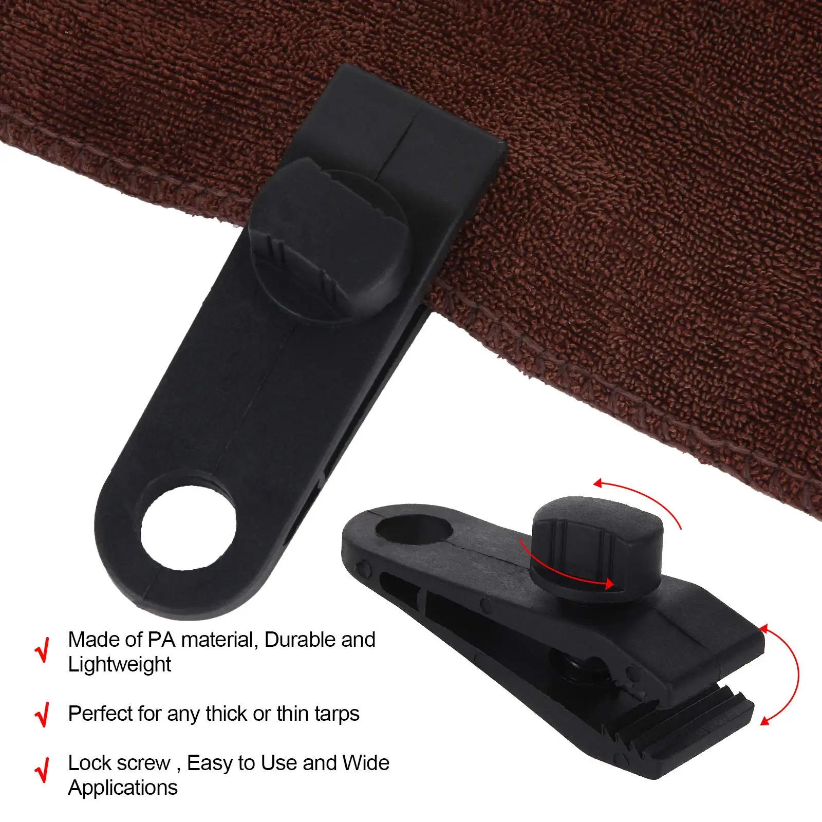 1/5/12 Stuk Tarp Clips Heavy Duty Lock Grip, Schroef Tarp Clips Klemmen Voor Zwembad Cover, Banners, Tenten, Auto Cover Klem, Canvas Tarp