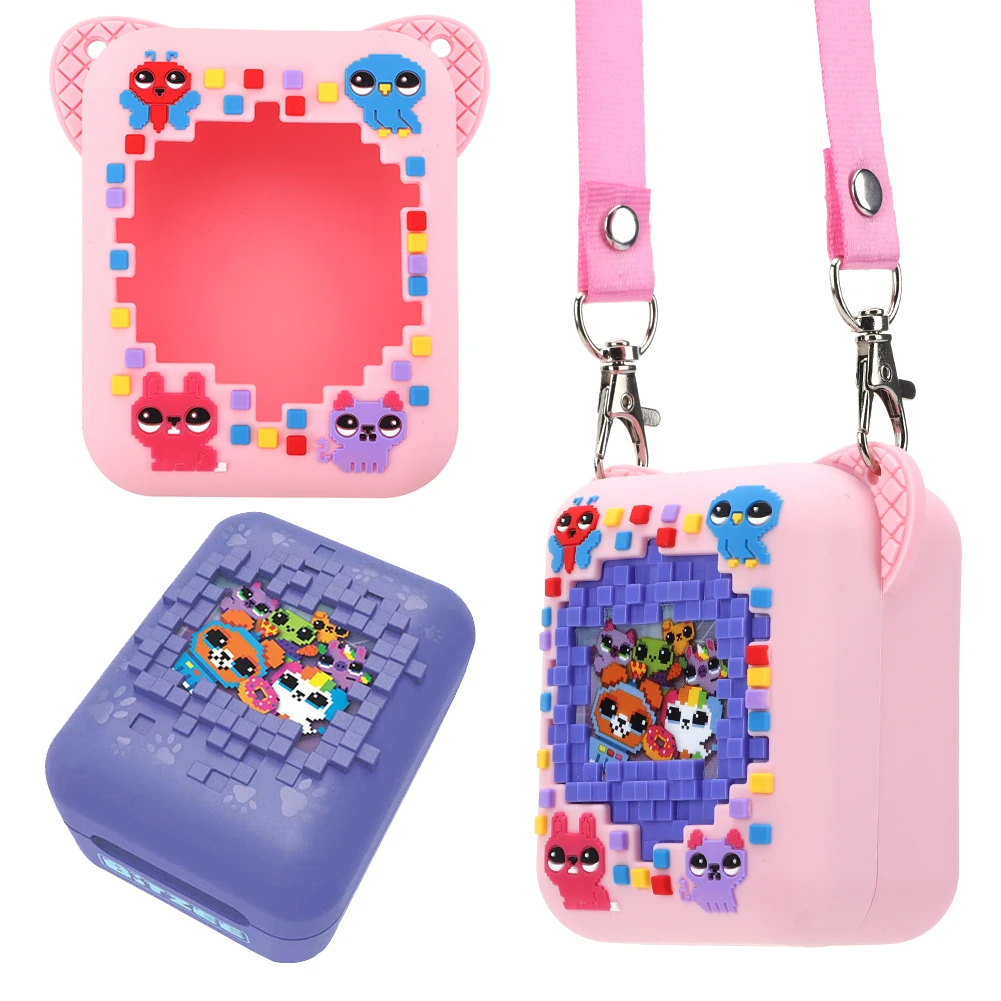 حافظة من السيليكون مطبوعة على شكل حيوانات ثلاثية الأبعاد حافظة جلدية واقية مضادة للصدمات حقيبة سفر مضادة للسقوط للحيوانات الأليفة الإلكترونية الافتراضية من Bitzee #1