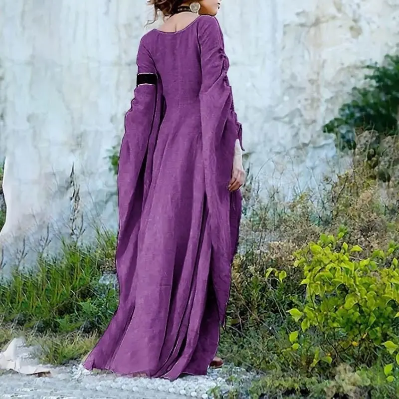 Nowa damska spódnica maxi na Halloween, z wysokim stanem, długa, pojedyncza, okrągła, jednolita, letnia sukienka 208