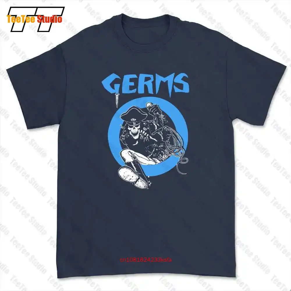 Germs Leather Skeleton Rock N Roll Music Band T-shirt Tee HJ4P