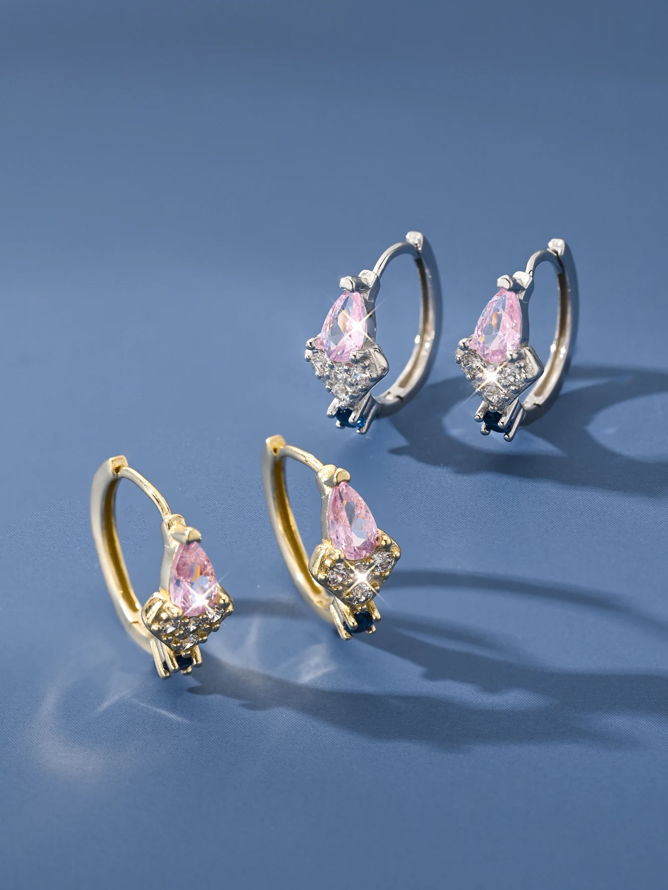 Unique Multi-Color Zircon Stud Earrings For Women - 925 Sterling Silver, Gentle Sweet Style, Perfect Holiday Birthday Gift