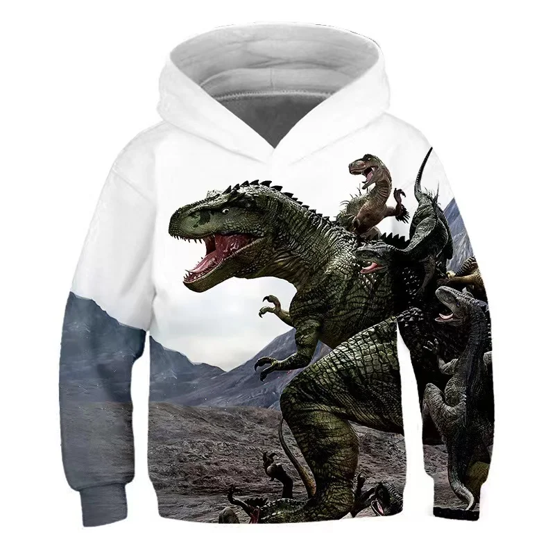 Jurassic World Dominion Hoodies Boys Girls Sweatshirts Cartoon Tees Child Tops Dinosaur Clothing 3D Harajuku Clothes Long Sleeve